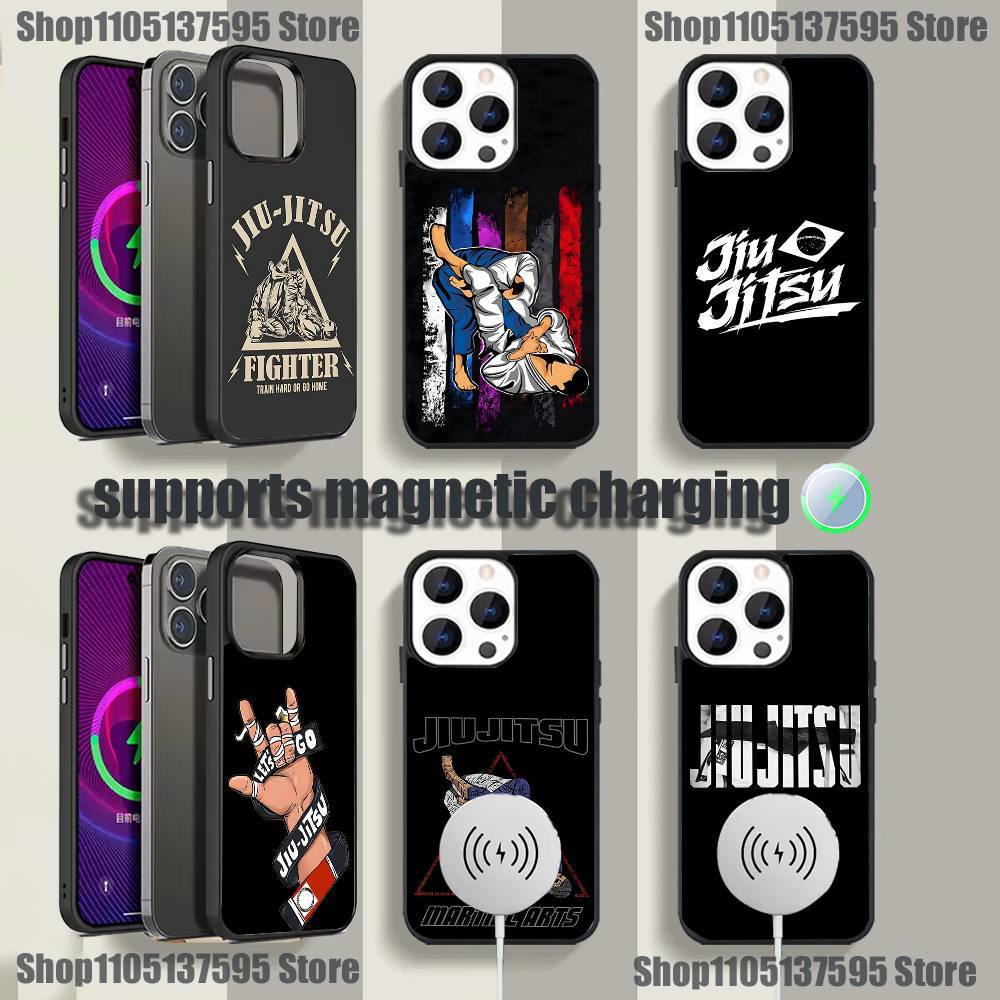 Чехол для телефона BJJ Бразильское джиу-джитсу Для iPhone 17,16,15,14,13,12,11,Pro,Max,Plus,Mini,SE4,E Магнитный Magsafe Беспроводная зарядка