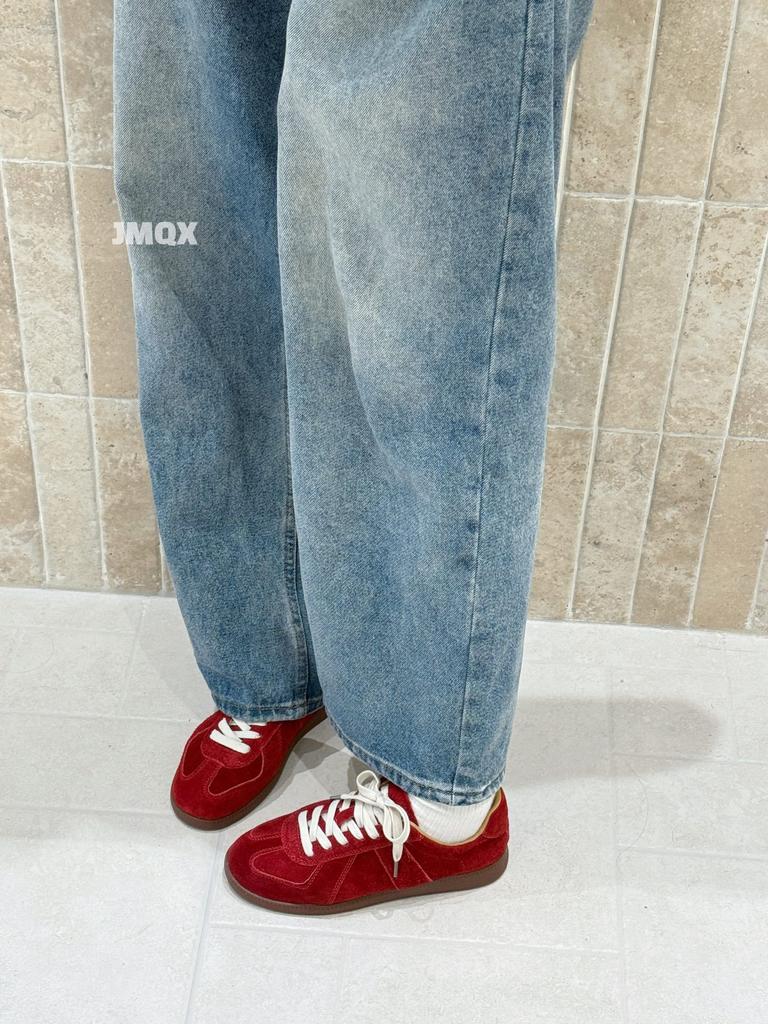 Мягкая подошва мягкая поверхность большая кожа немецкие тренировочные туфли женские туфли Форреста Гампа 2025 новые популярные универсальные кожаные спортивно-повседневные туфли