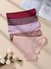 5 шт./компл. Женские трусики в полоску, женское нижнее белье с низкой посадкой, хлопковые трусики, сексуальные женские трусы, мягкое женское белье S-XXL