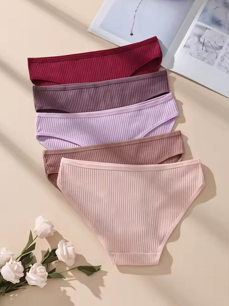 5 шт./компл. Женские трусики в полоску, женское нижнее белье с низкой посадкой, хлопковые трусики, сексуальные женские трусы, мягкое женское белье S-XXL