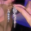 New Luxury Rhinestone Long Tassel Earrings For Women Bridal Wedding Drop Dangle Earrings Vintage Party Jewelry Accessories Gifts