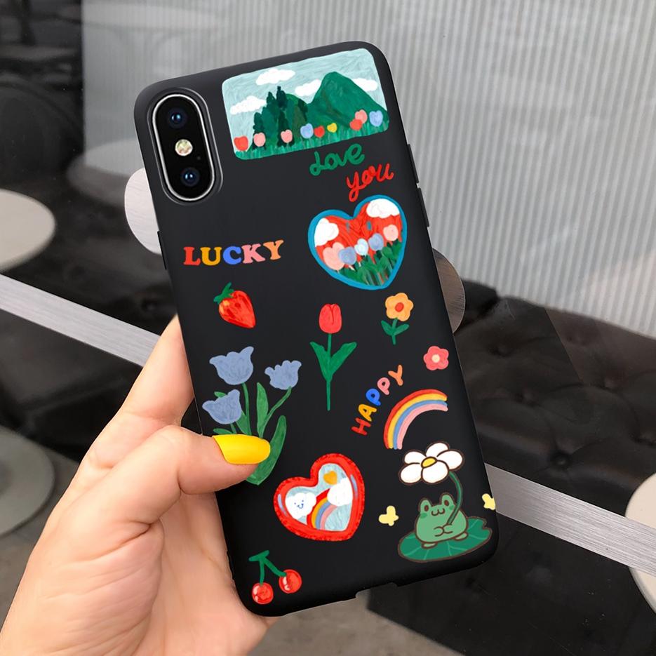 For Apple iPhone X XR XS Max Case Stylish Art Painted Cover Soft TPU Fundas Phone Case For iPhone XR iPhoneX XS Max Cover Bumper