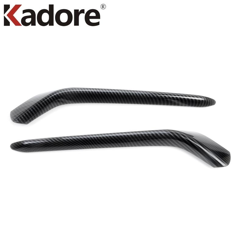 Front Fog Light Lamp Eyebrow Cover Trim For Honda Civic Carbon Fiber Car Head Foglight Eyelid Molding Garnish Strip