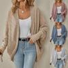 Women's Light Beige Cropped Button Front Cardigan, Casual Short Knit Sweater