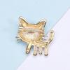 Blucome Модная черная эмалированная брошь в форме кошки для женщин, девочек, детей, шапки, воротник, корсаж, одежда, броши, аксессуары