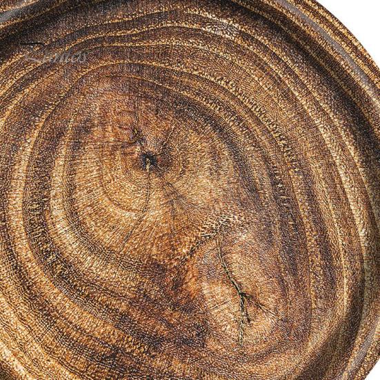 10Pcs Round Wood Grain Paper Tray Food Grade Paper Dinner Plates Decorative Picnic Party Tableware Decoration