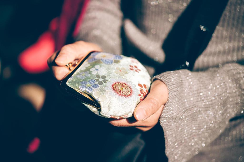 Kyoto Geibido Clasp Handcrafted by Japanese Made In Japan Dew Nishijin-ori 3.3-inch Wallet, Artisans, Pattern, (Pink, Grass)