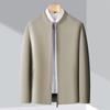 Men's Mulberry Silk Jacket Spring and Autumn New Business Casual Versatile Daddy Stand-up Collar Top for Men