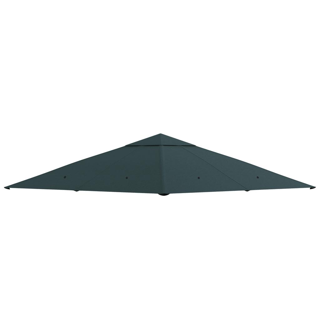 3 x 3 m Gazebo Canopy Replacement Cover, Garden Gazebo Roof Replacement, TOP COVER ONLY, Charcoal Green