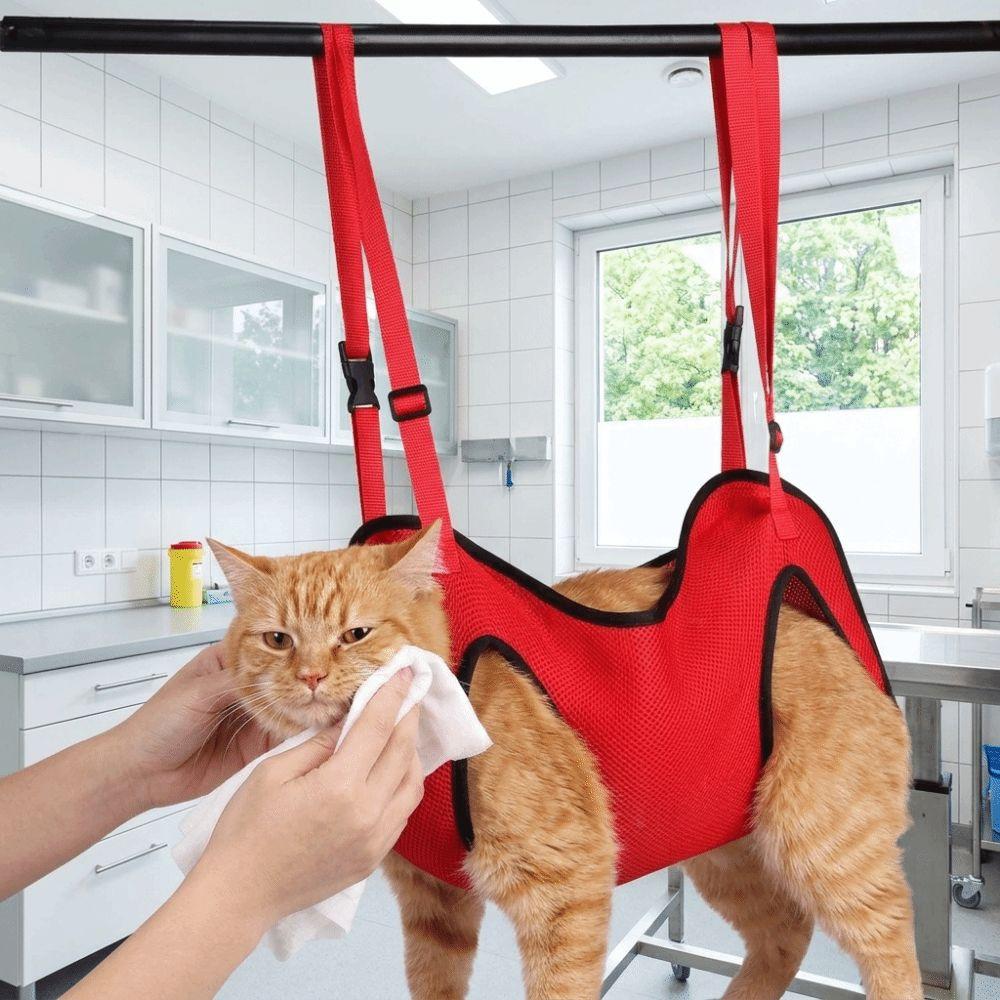 Adjustable Pet Nail Trimming Hammock Breathable Mesh Dog Trimming Restraint Bag For Cleaning