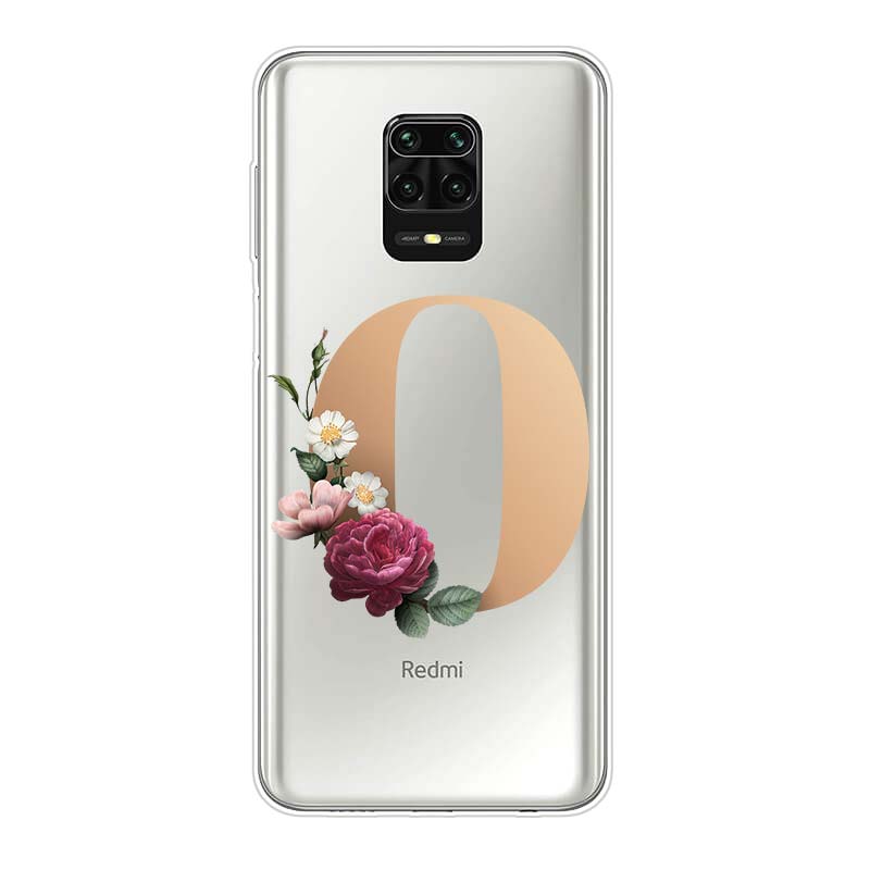 Силиконовый чехол с буквами алфавита и цветами Z для Xiaomi Redmi Note 10 10S 9 9S Pro Max 9T 8T 8 7 6 5 Pro 5A 4X 4