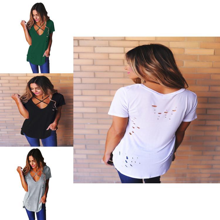 Neu Damen Shirt Bluse Casual Tunika Kurzarm Sommer V-ausschnitt T-shirts Top For Effortless Versatile Style