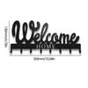1шт настенный держатель для ключей - черный металлический дизайн WELCOME | Стильная подставка для ключей с 8 крючками для организованного хранения ключей