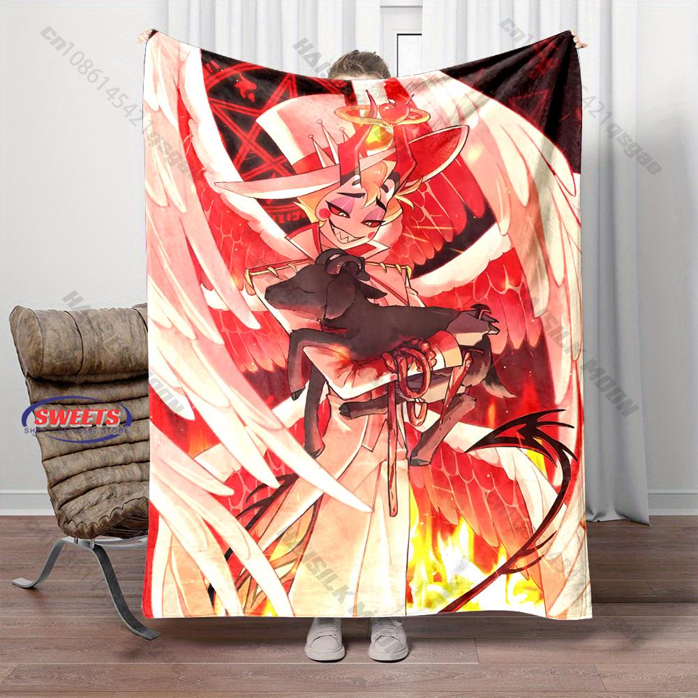 6 Sizes L-Luc1fer M0rningstar H-Hazbin Hotel Theme Print Blanket Home Travel Blanket Sofa Bedding Cover Blanket Wonderful Gift