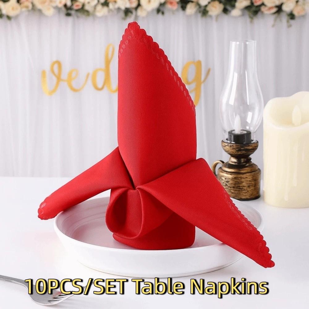 10pcs Smooth Texture Table Napkins Washable Cloth Napkins Table Decoration Napkins Restaurant Use