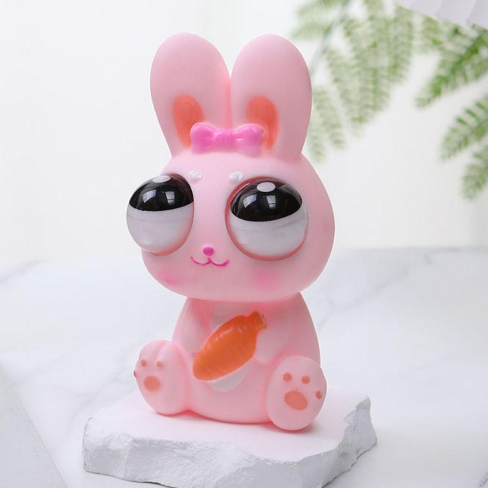 Simulation Rabbit Eyeball Burst Rabbit Cartoon Animal Squeeze Stretching Ball  Kids Holiday Gift
