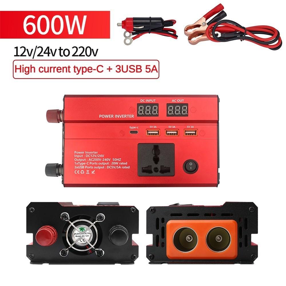 600 Вт/1200 Вт/2000 Вт/2600 Вт/3000 Вт/4000 Вт Интеллектуальный Универсальный Инвертор Напряжения Портативный Высокомощный Автомобильный Инвертор Преобразователь Солнечной Энергии
