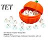 Pumpkin Storage Organizer Halloween Box with 20 Mini Ghosts, for Candy & Treat, Container Lid Trick or Treat Holiday Party Ghost Figures