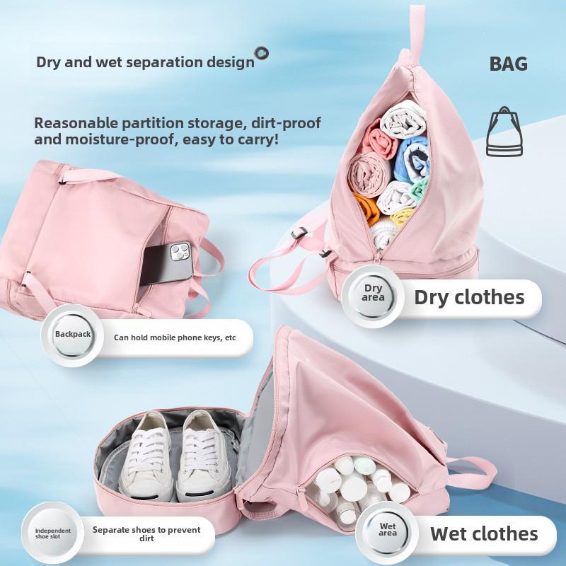 Waterproof Fitness Bag with Wet/Dry Separation, Unisex Swimming & Beach Backpack, Portable Sports Equipment Small Bag.