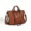 Fashion Classic Vintage Leather Ladies Handbag Messenger Bag File Work Shoulder Cross Body Bag Computer Cubicle Bag Travel Bag
