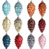 9cm Christmas Tree Ornaments Set: 8 Shiny & Matte Plastic Pine Cones