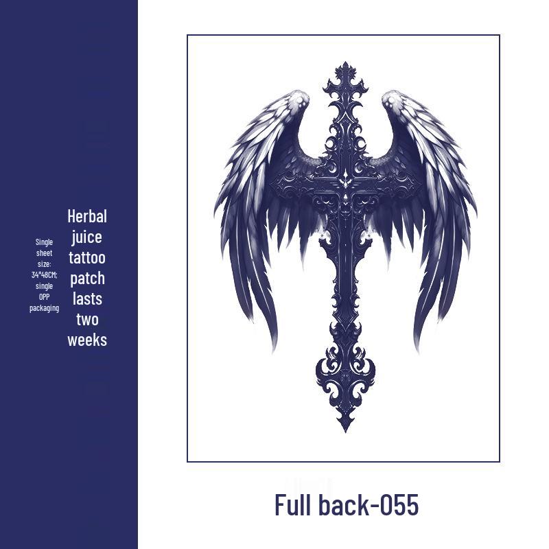Waterproof Men's Herbal Tattoo Stickers: Full & Half Back, Long-Lasting, Large Floral Designs for Chest & Arm.