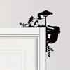 1 шт. Металлические креативные наклейки на стену в виде силуэта животного – Декоративные дверные уголки и настенные украшения, уникальный металлический настенный декор