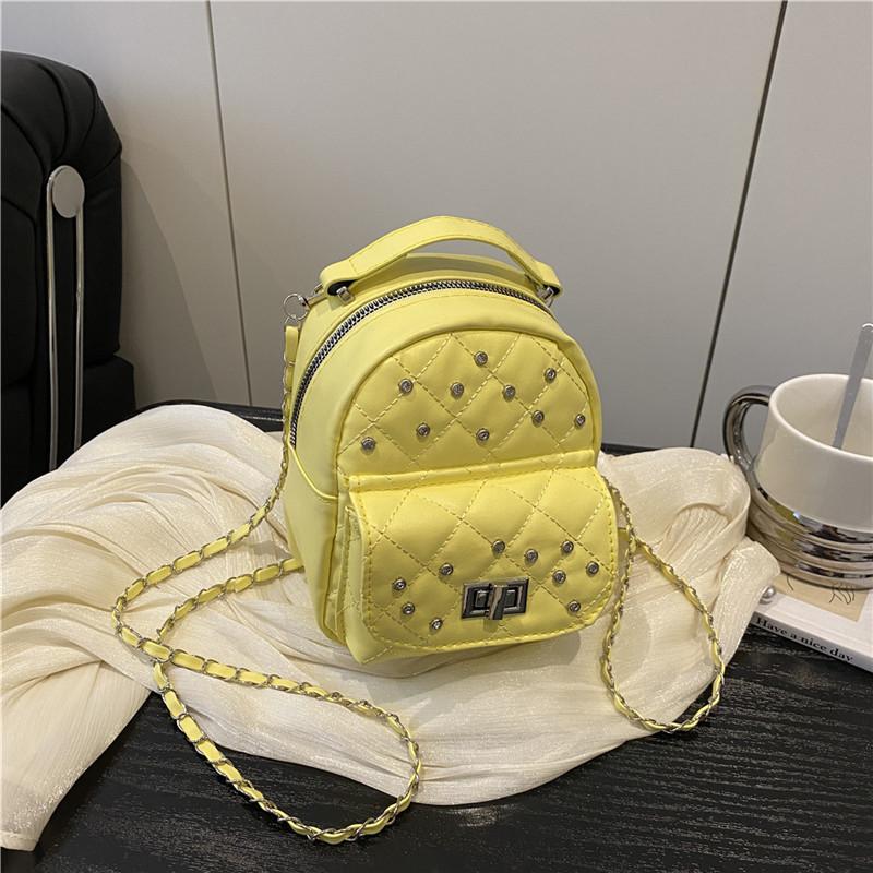 2025 New Backpack Women's Fashion Single Shoulder Portable Backpack Niche Design Advanced Sense Rivet Small Backpack