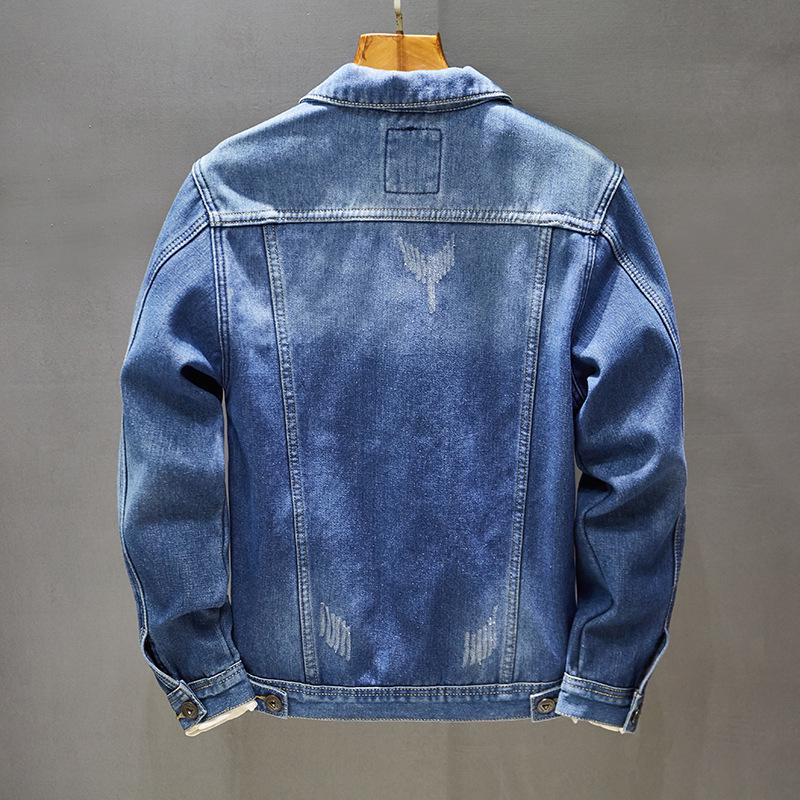 Мужская зимняя джинсовая куртка на флисовой подкладке 2018 года, теплая и утолщенная, корейский приталенный крой, доступны большие размеры