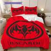 Bold Bacardi Emblem Three-piece set (1 * duvet cover + 2 * pillowcase, without core) 2D Flat Soft and comfortable Bedding set Christmas birthday gift