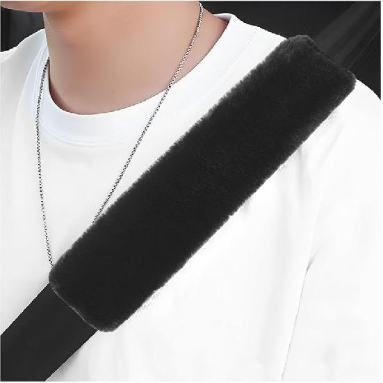 2 PCS Car Seat Belt Cover, Soft Auto Seatbelt Protector For A More Comfortable Driving, Warm Plush Seatbelt Shoulder Neck Pad Cushion Fit For All