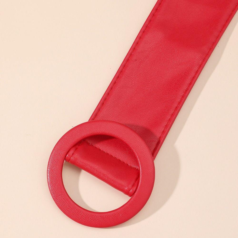 Soft Faux Leather Waist Belt Adjustable Length Decorative Waistband For Party Daily Outfit