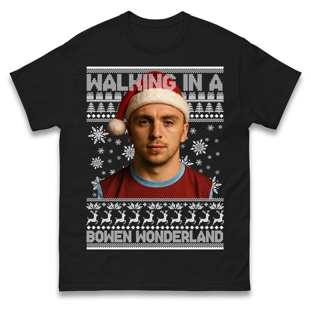 Walking In A Bowen Wonderland Footballer Christmas Xmas Festive Gift Tee Top