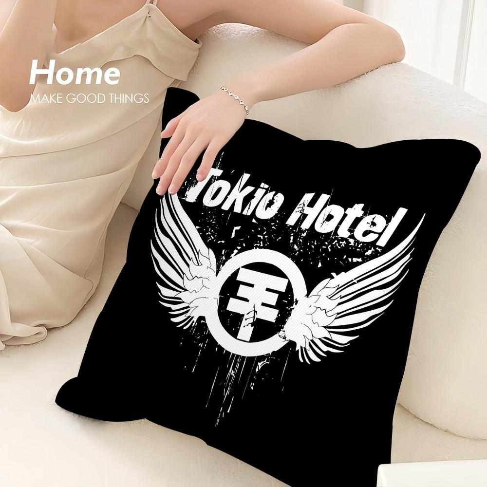 Подушка-обнимашка T-Tokio H-Hotel Наволочка Декоративная для дивана Домашняя Двусторонняя печать Плюшевая Квадратная Наволочка для подушки Декор Подушки Чехол