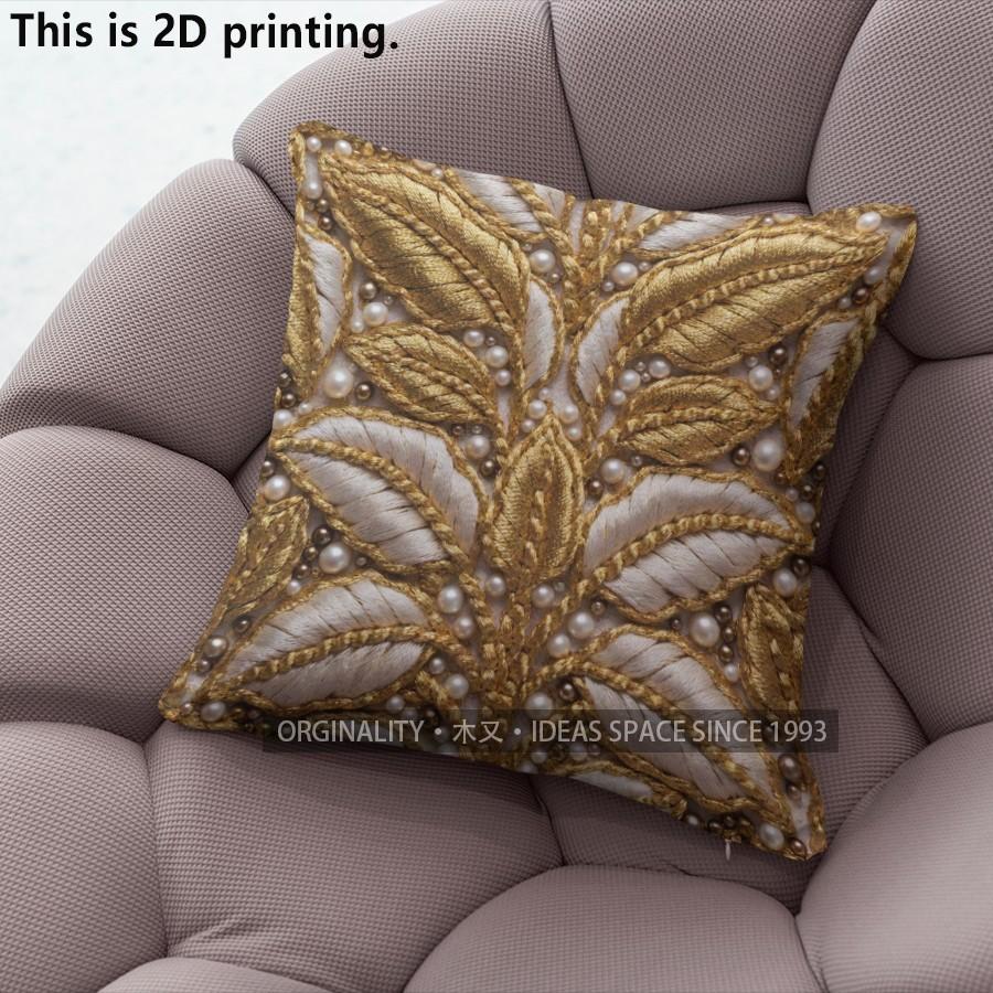 Luxury Gold Leaf Embossed Pillow Covers Pattern Cushion Cover Suitable for Sofa Bedroom Car Pillow Cover