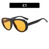 Vintage Oval Sunglasses Women Trendy Punk Frame Shades Fashion Luxury Brand Leopard Trend Design Round Eyewear UV400