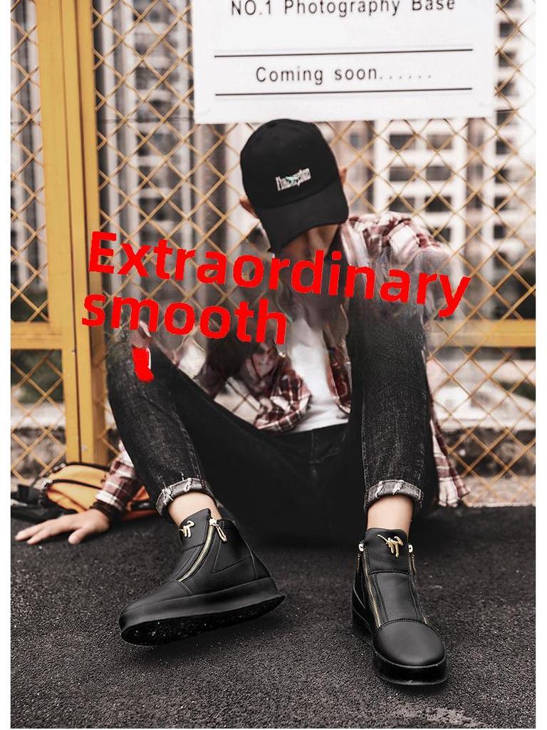 Мужские летние кожаные высокие кроссовки 2024 года: Дышащая белая повседневная обувь на толстой подошве