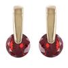 [R4773] - Gold Plated Earrings 'Crystal' Red Gold - 10x5 Mm