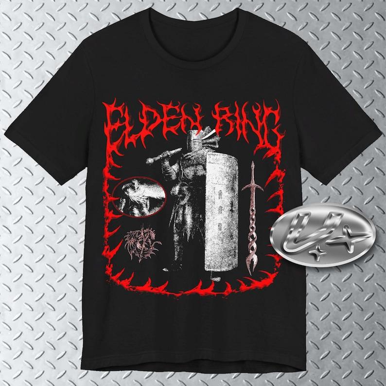 Elden R. kids T-Shirt, Deathmetal Shirt, Gaming Tee, Brutalism kids T-Shirt, NuMetal, Y2k, Goth Shirt, Medieval, Dark Fantasy