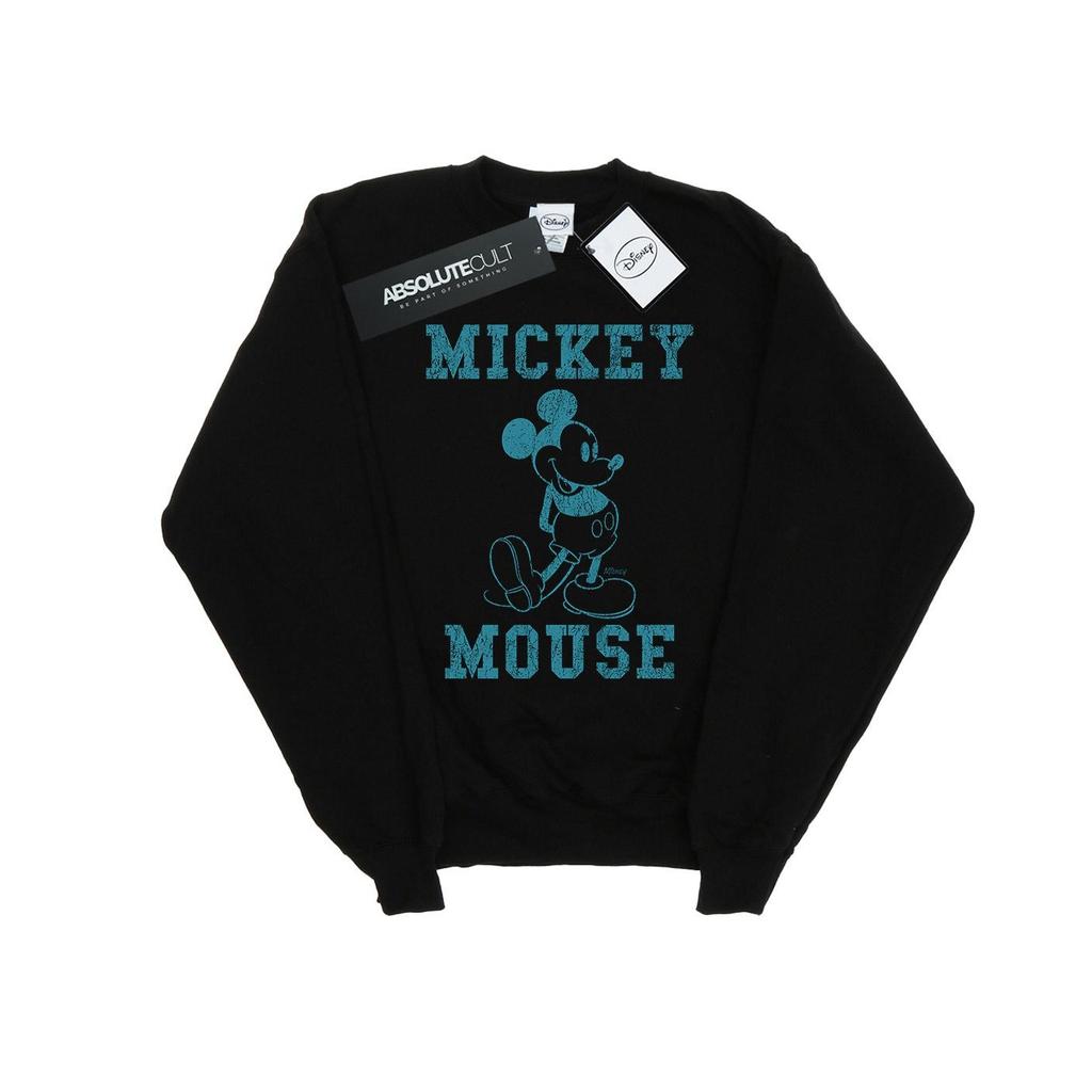 Disney Mens Mickey Mouse Distressed Kick Mono Sweatshirt