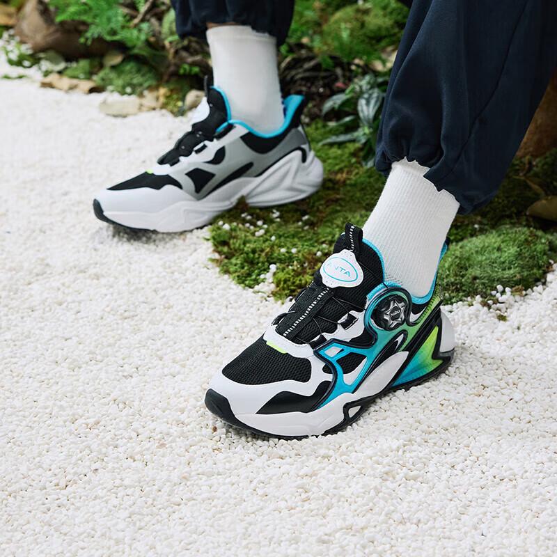 Anta Comfortable Versatile Non-Slip Shock Absorbing Wear-Resistant Kids Casual Shoes Kids Casual Shoes Black White 312418803-2