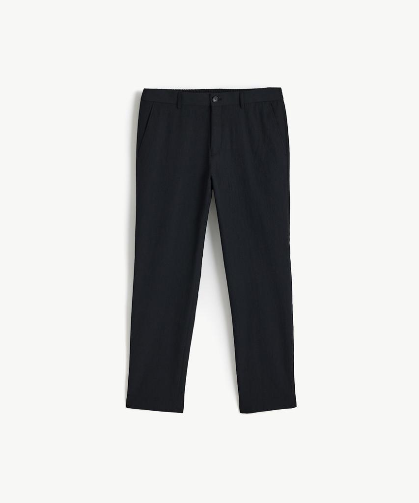 STCO Imported Polyester Full Elastic Waist Tapered Pants_Black (Tapered Fit)_Spaxb34Tsb