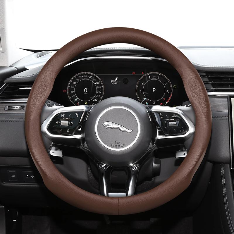 Suitable for Jaguar Ultra-Thin Breathable Leather Steering Wheel Cover Suitable for Xf X250 Xe E Pace F Xj I Ev400 S Type X351  Xfl Ftype Project U4