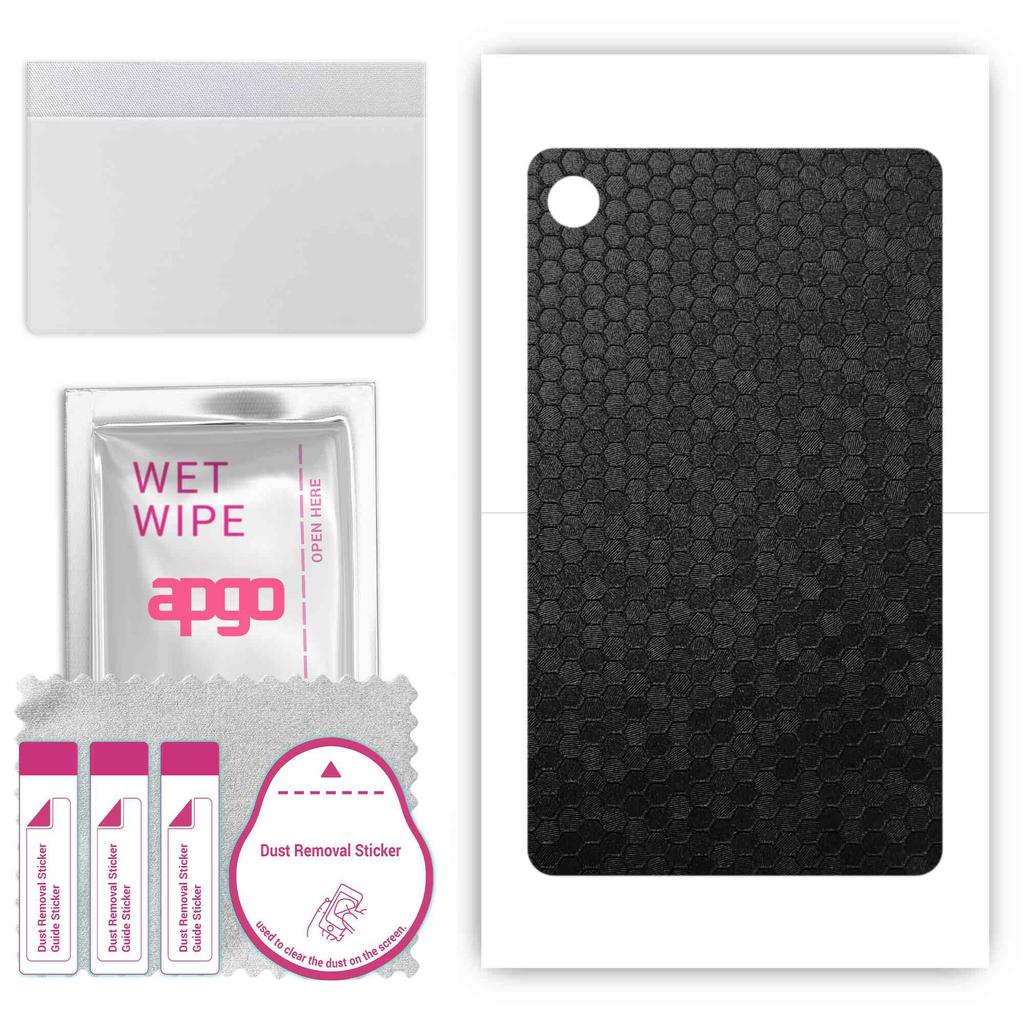 apgo Skin Sticker Film Foil Vinyl for the BACK Compatible with Lenovo Tab M8 3rd Gen, Scratch-resistant, Easy To Install - Black Honeycomb
