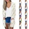Women's Casual Fashion Floral Print Long Sleeve Mid-Length Cardigan Jacket