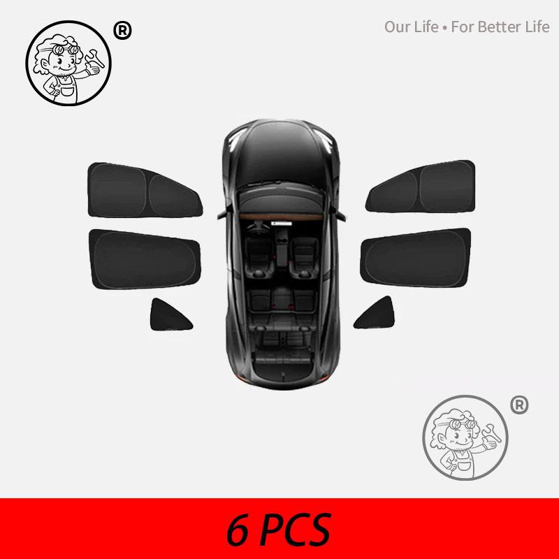 For Tesla Model YL 2026 2027 Car Black Sunshade Side Window Privacy Curtains Front Rear Sunscreen Heat Insulation Sunshield