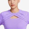 Nike Спортивная одежда с вышитым логотипом, модный трикотажный свитер с круглым вырезом и длинным рукавом, женские топы, космически-фиолетовый DV8215-567