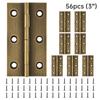 8 Pcs Solid Brass Butt Hinges with 48 Pcs Screws for Furniture, Cabinet, Drawer, Wood Box - Heavy Duty Folding Hardware