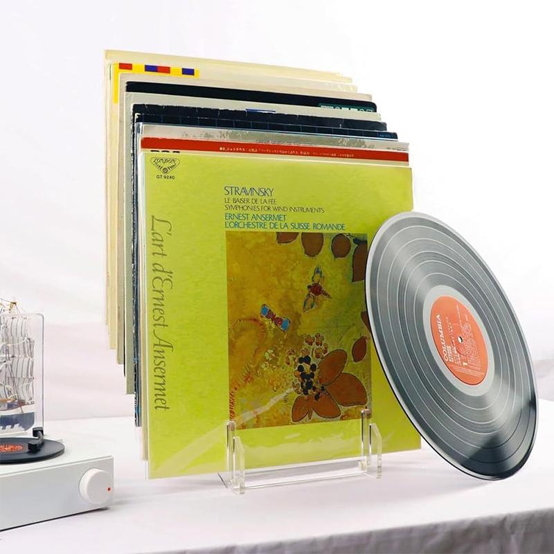 Прозрачный держатель для виниловых пластинок, стойка для хранения виниловых пластинок, универсальная акриловая стойка для хранения виниловых пластинок для 12 альбомов