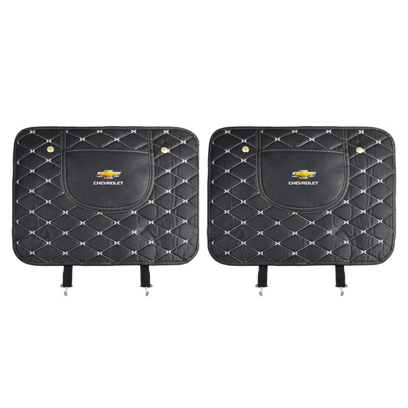 Car Anti-kick Pad Interior Pu Leather Auto Seat Back Protector Pads Anti Scratch for Chevrolet Spark Malibu Cruze Captiva Sonic